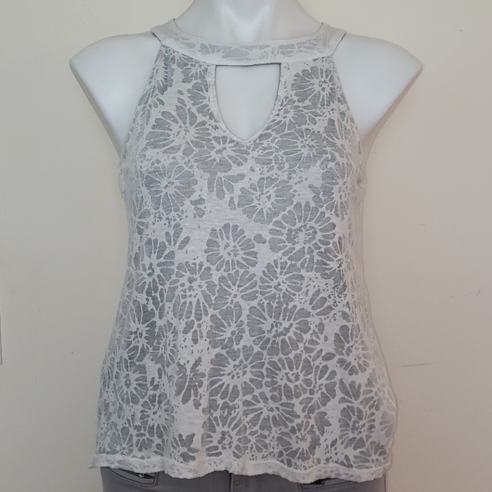 Red haute Grey & White sleeveless top